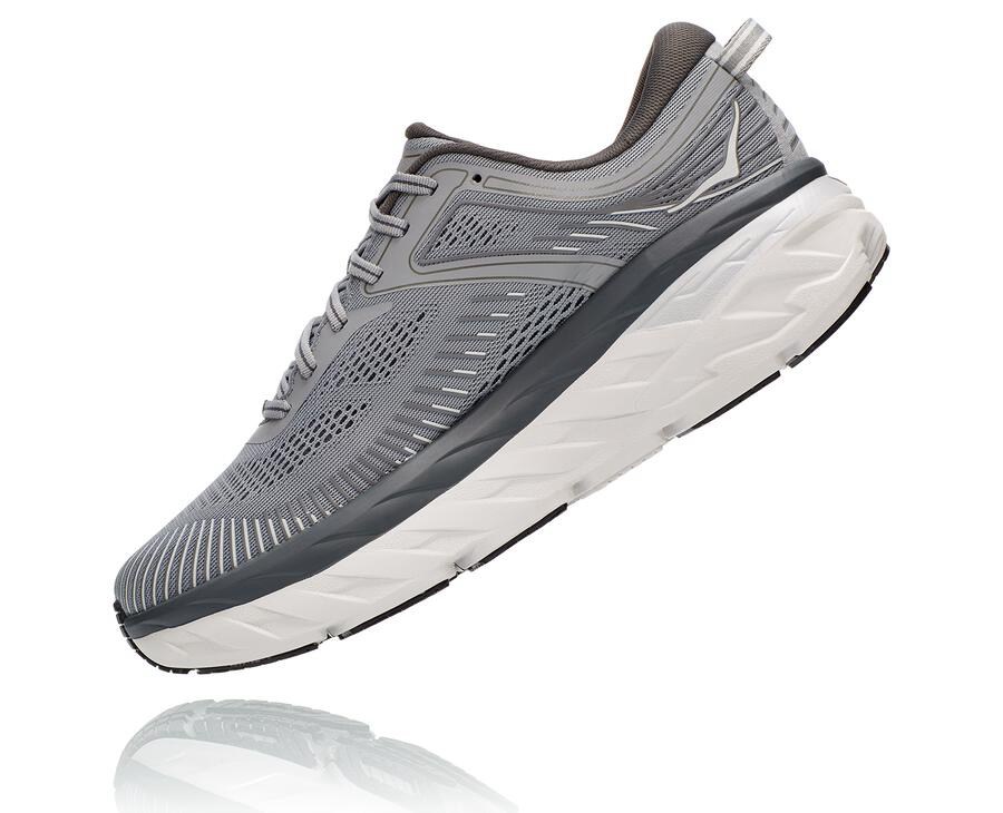 Zapatillas Running Hoka One One Hombre - Bondi 7 - Gris - EAP860954